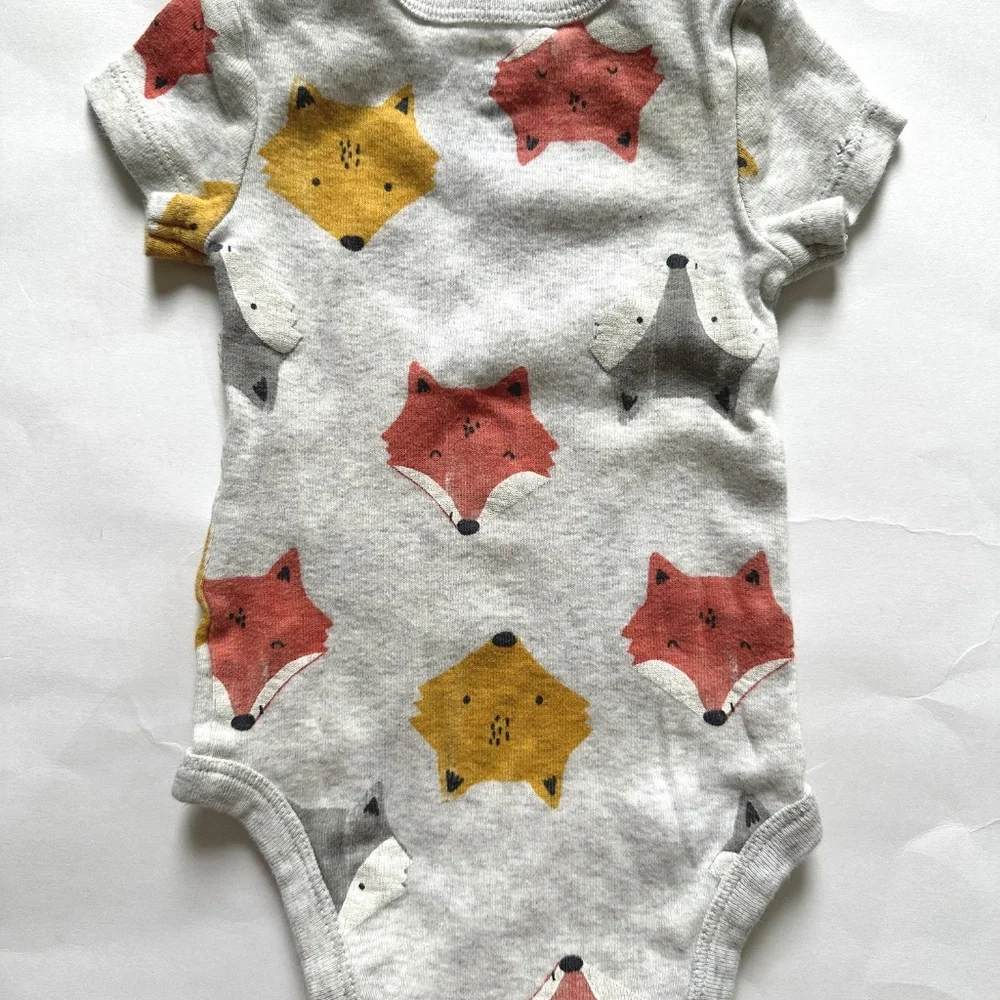 Carter's Baby Boy 3 Piece Matching Set Fall Fox Yellow Navy Size 3M